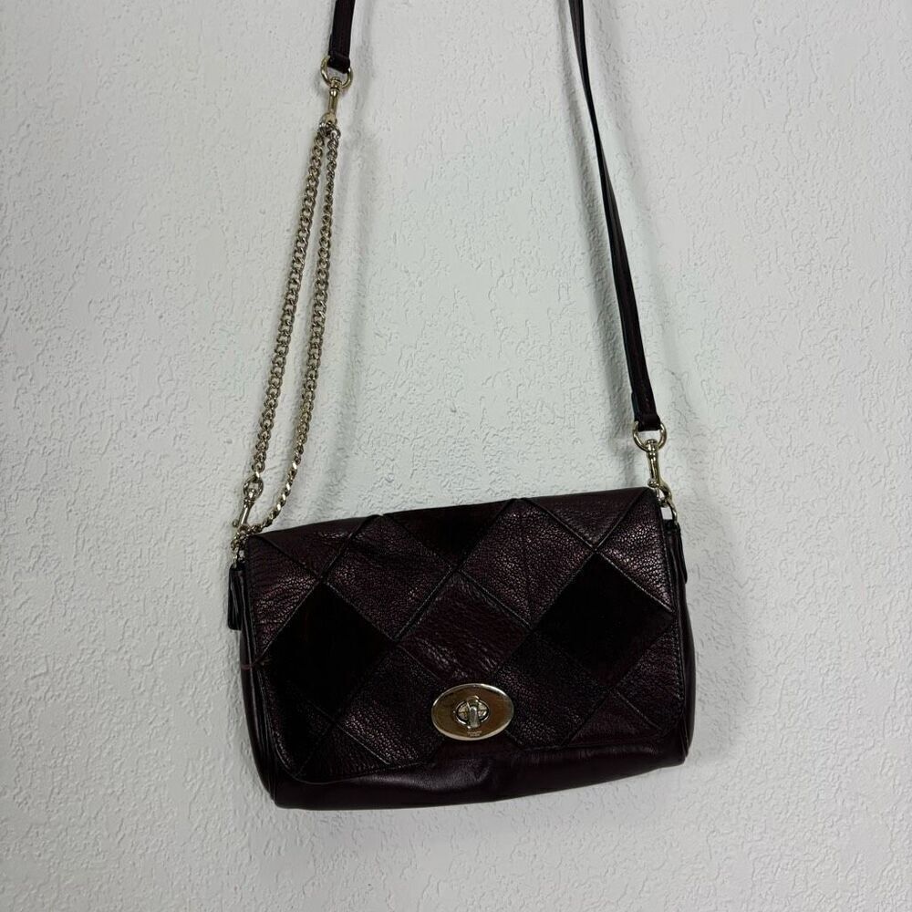 Coach Red/Maroon Patchwork Mini Ruby Leather Cros… - image 3
